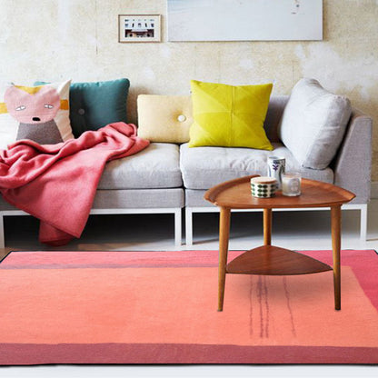 Rot und gelb Schlafzimmer Teppich Modern abstraktes Malmuster Teppich Polyester waschbarer fleckenresistenter Teppich