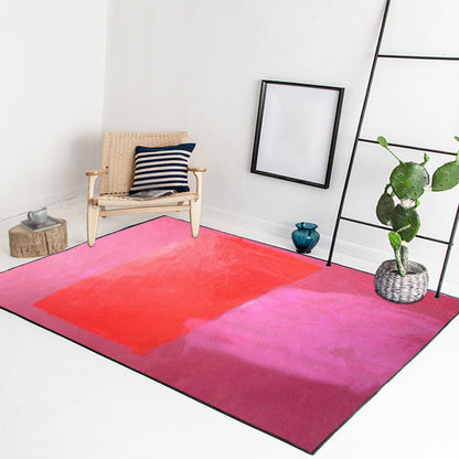 Rot und gelb Schlafzimmer Teppich Modern abstraktes Malmuster Teppich Polyester waschbarer fleckenresistenter Teppich