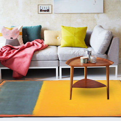 Rot und gelb Schlafzimmer Teppich Modern abstraktes Malmuster Teppich Polyester waschbarer fleckenresistenter Teppich