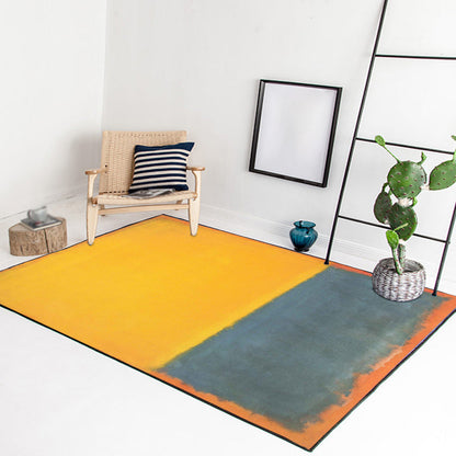 Rot und gelb Schlafzimmer Teppich Modern abstraktes Malmuster Teppich Polyester waschbarer fleckenresistenter Teppich