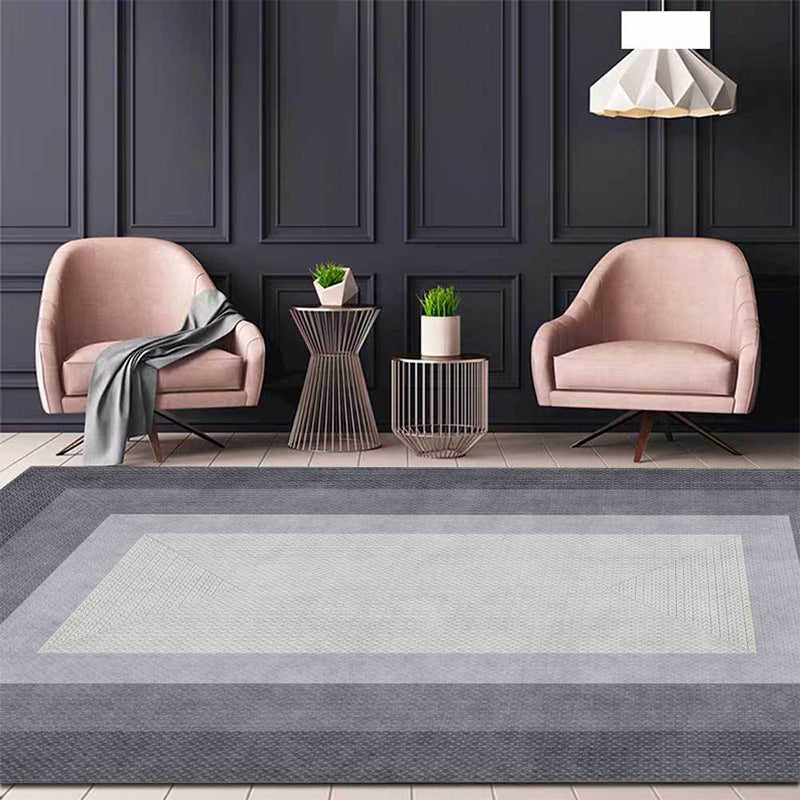 Stylischer gewebter Holzmaserung Designteppich Grau Moderner Teppich Polyester Waschbar Rutschfeste Rückseite Teppich für Schlafzimmer