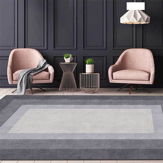 Stylischer gewebter Holzmaserung Designteppich Grau Moderner Teppich Polyester Waschbar Rutschfeste Rückseite Teppich für Schlafzimmer