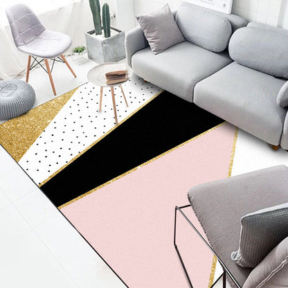Skandinavischer moderner Teppich bunte Streifen geometrisches Muster Teppich Polyester rutschfester Teppich für die Wohnkultur