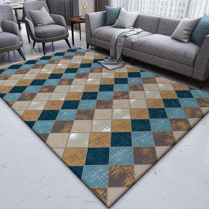 Bunter Schlafzimmerteppich Moderner geometrischer Diamantmusterbereichsteppich Polyester schmutzabweisender Teppich