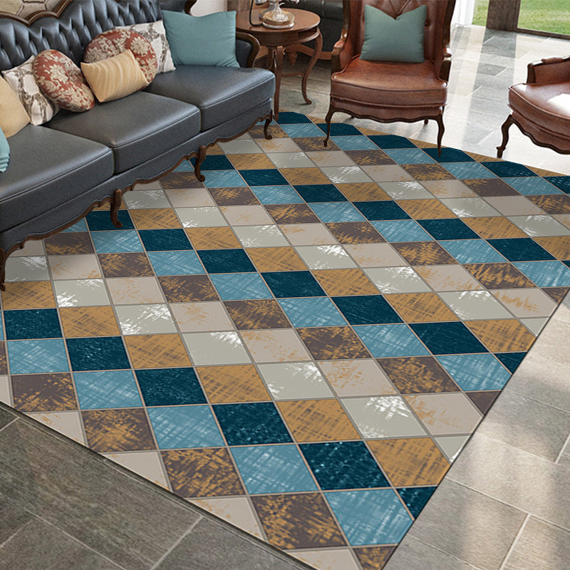Bunter Schlafzimmerteppich Moderner geometrischer Diamantmusterbereichsteppich Polyester schmutzabweisender Teppich