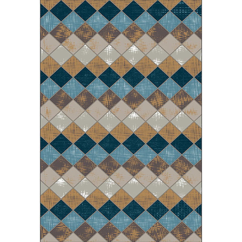 Bunter Schlafzimmerteppich Moderner geometrischer Diamantmusterbereichsteppich Polyester schmutzabweisender Teppich