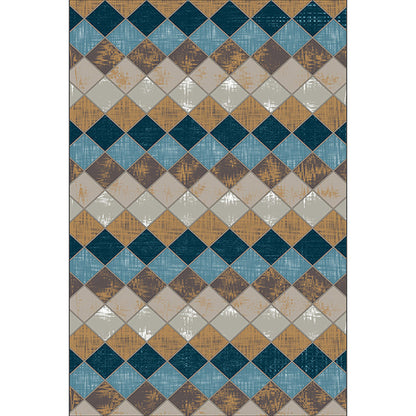 Bunter Schlafzimmerteppich Moderner geometrischer Diamantmusterbereichsteppich Polyester schmutzabweisender Teppich