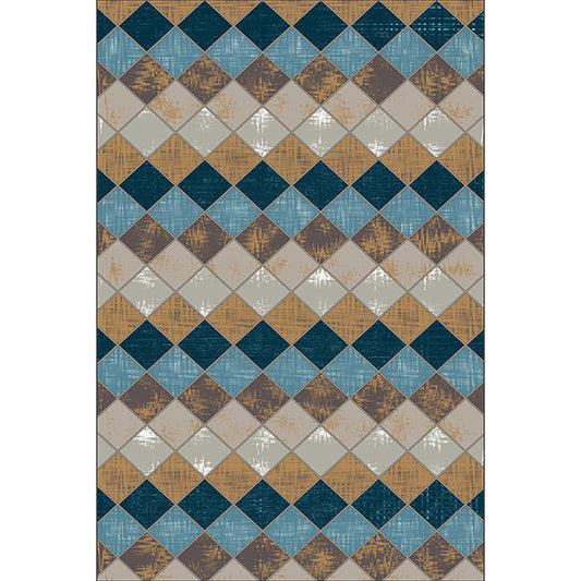 Bunter Schlafzimmerteppich Moderner geometrischer Diamantmusterbereichsteppich Polyester schmutzabweisender Teppich