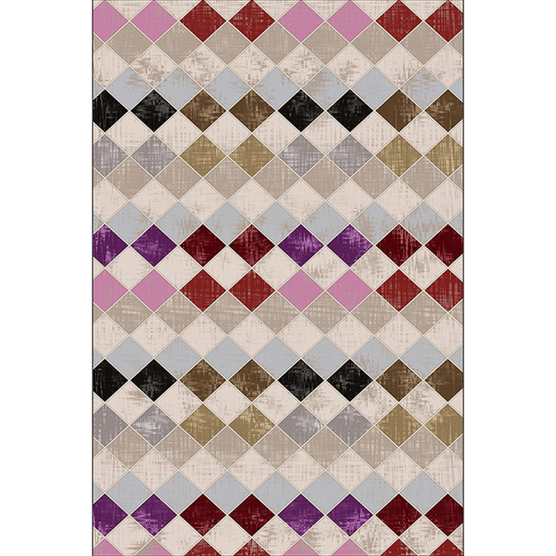 Bunter Schlafzimmerteppich Moderner geometrischer Diamantmusterbereichsteppich Polyester schmutzabweisender Teppich