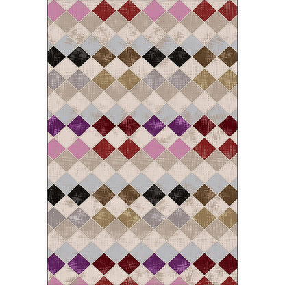 Bunter Schlafzimmerteppich Moderner geometrischer Diamantmusterbereichsteppich Polyester schmutzabweisender Teppich