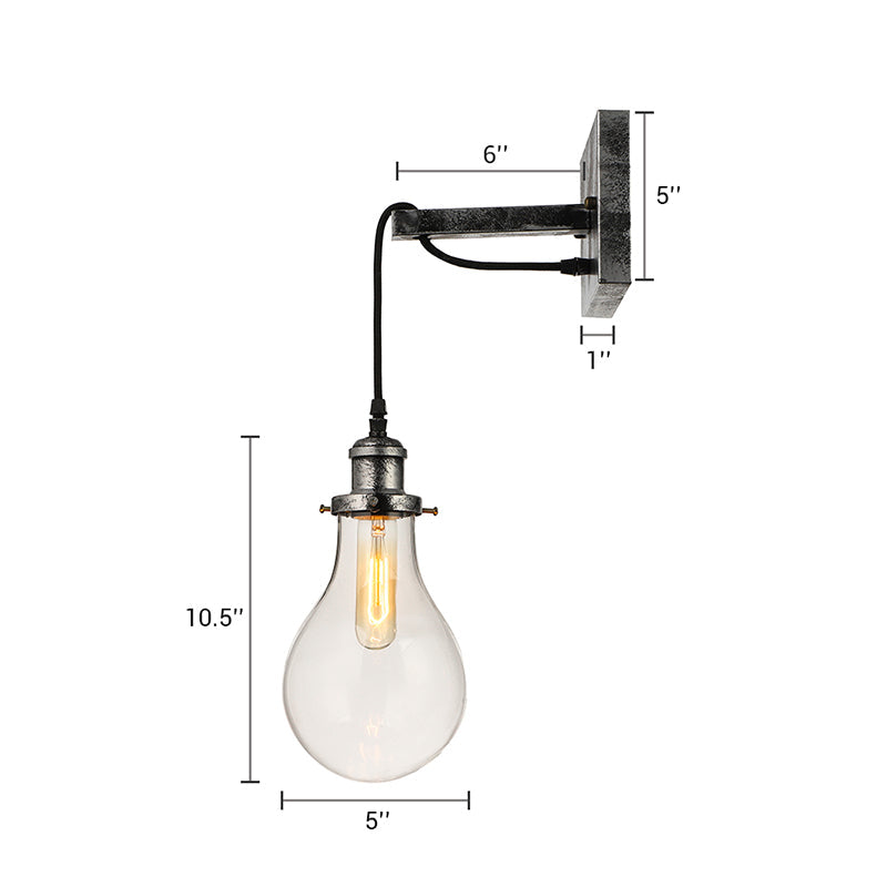 Schwarzer Glaskegel Wandleuchte Industrie Klar Glas 1 Licht Wohnzimmer Wandleuchten Licht