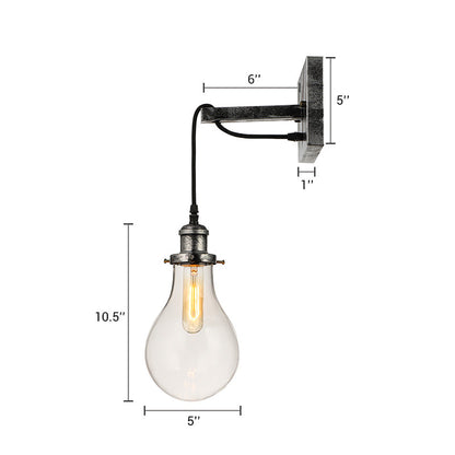 Schwarzer Glaskegel Wandleuchte Industrie Klar Glas 1 Licht Wohnzimmer Wandleuchten Licht