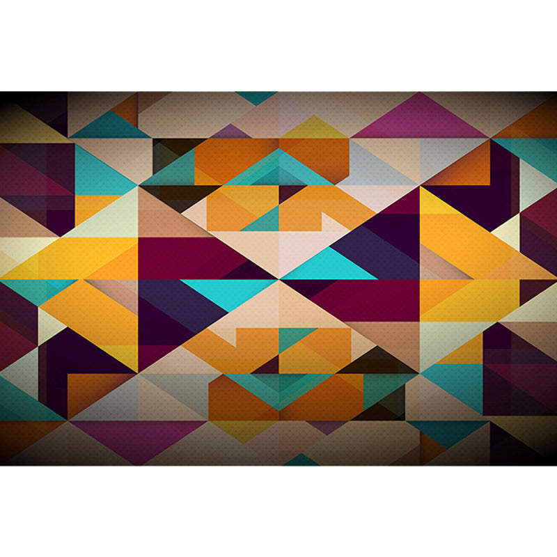 Moderner Wohnzimmerteppich Bunter geometrischer Diamantdruckteppich Polyester rutschfester waschbarer Teppich