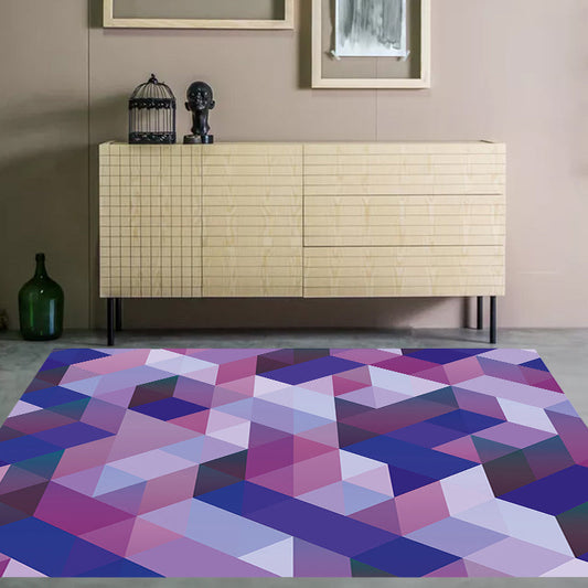Lässiger moderner Teppich im lila geometrischen Dreieckmuster Teppich Polyester haustierfreundlicher Teppich für die Wohnkultur