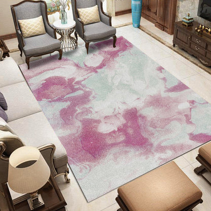 Rosa und Grauer Schlafzimmerteppich Moderner Abstrakter Galaxy-Muster Teppich Polyester Haustierfreundlicher Teppich