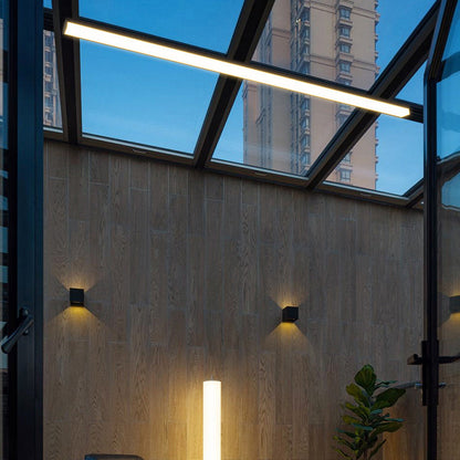 Moderne minimalistische lange rechteckige Aluminium-PC-LED-Einbau-Deckenleuchten für den Außenbereich patio