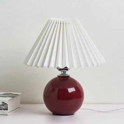 Nordic minimalist 1-flammige Tischlampe aus Keramik mit Falten