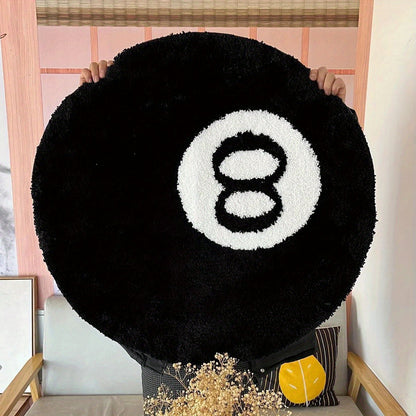 8 Ball Billard Runde Fußmatte – Rutschfester Teppich für Wohnzimmer, Badezimmer & Dekoration | Verfügbar in Größen