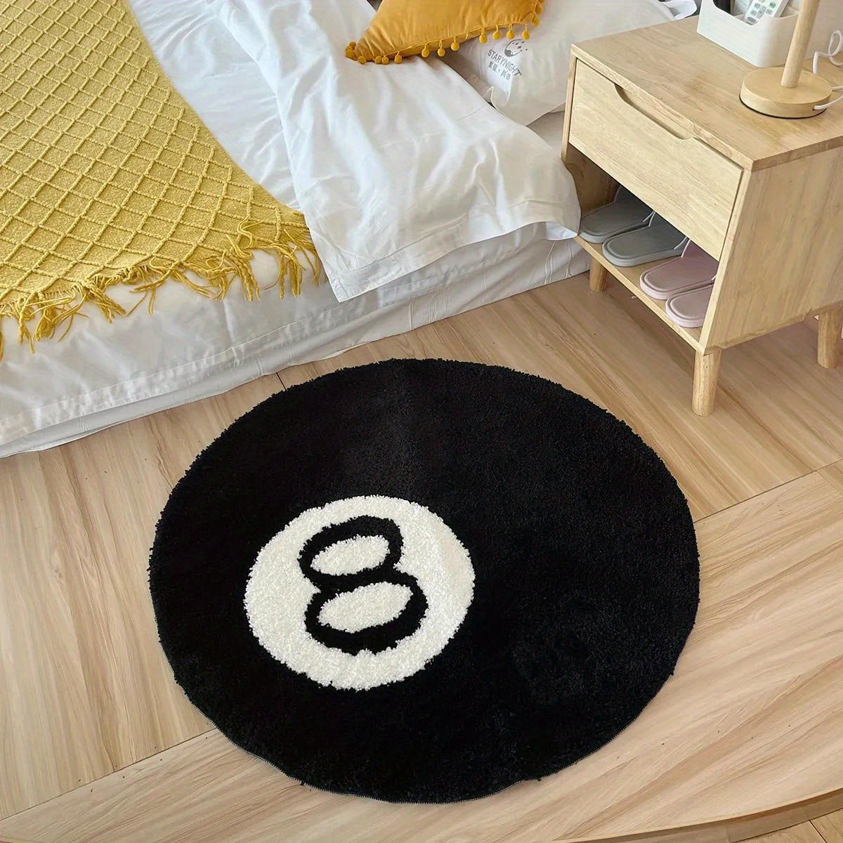 8 Ball Billard Runde Fußmatte – Rutschfester Teppich für Wohnzimmer, Badezimmer & Dekoration | Verfügbar in Größen