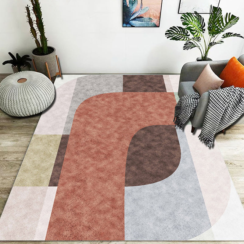 Stylischer Farbblock geometrisches Muster Teppich Polyester modernistischer Teppich tierfreundlicher rutschfester Rücken Teppich für das Wohnzimmer