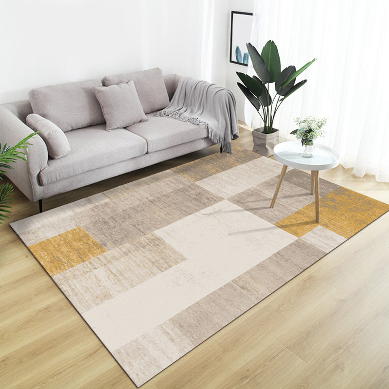 Schicker abstrakter Teppich braun zeitgenössischer Teppich Polyester tierfreundlicher waschbarer Teppich für das Wohnzimmer