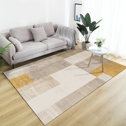 Schicker abstrakter Teppich braun zeitgenössischer Teppich Polyester tierfreundlicher waschbarer Teppich für das Wohnzimmer