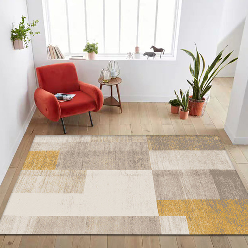 Schicker abstrakter Teppich braun zeitgenössischer Teppich Polyester tierfreundlicher waschbarer Teppich für das Wohnzimmer