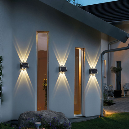 Moderne Einfachheit Solar wasserdichte rechteckige ABS PMMA LED Wandleuchte Lampe für Outdoor-Terrasse