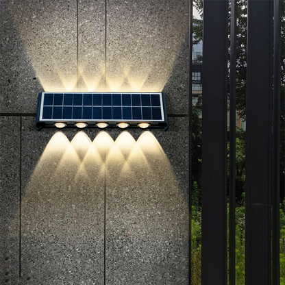 Moderne Einfachheit Solar wasserdichte rechteckige ABS PMMA LED Wandleuchte Lampe für Outdoor-Terrasse