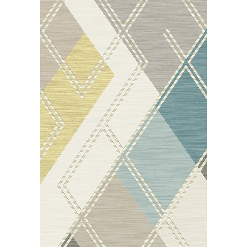 Minimalistische Farbbox geometrisches Muster Teppich beige Polyester Teppich waschbar haustierfreundlich rutschfester Teppich für das Wohnzimmer