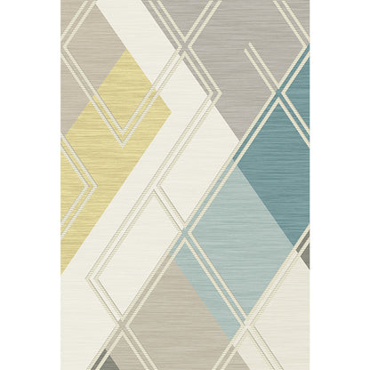 Minimalistische Farbbox geometrisches Muster Teppich beige Polyester Teppich waschbar haustierfreundlich rutschfester Teppich für das Wohnzimmer