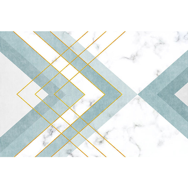 Nordic Geometrisches Muster Teppich Grün und Pink Polyester Teppich Waschbar Haustierfreundlich Rutschfester Teppich für das Wohnzimmer
