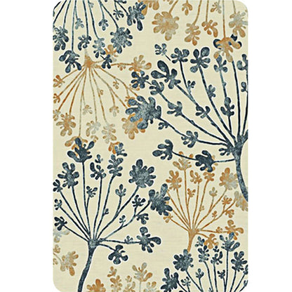 Moderner Teppich mit Blattmuster Grün und Beige Polyester Teppich Waschbar Tierfreundlich Rutschfester Teppich für das Wohnzimmer