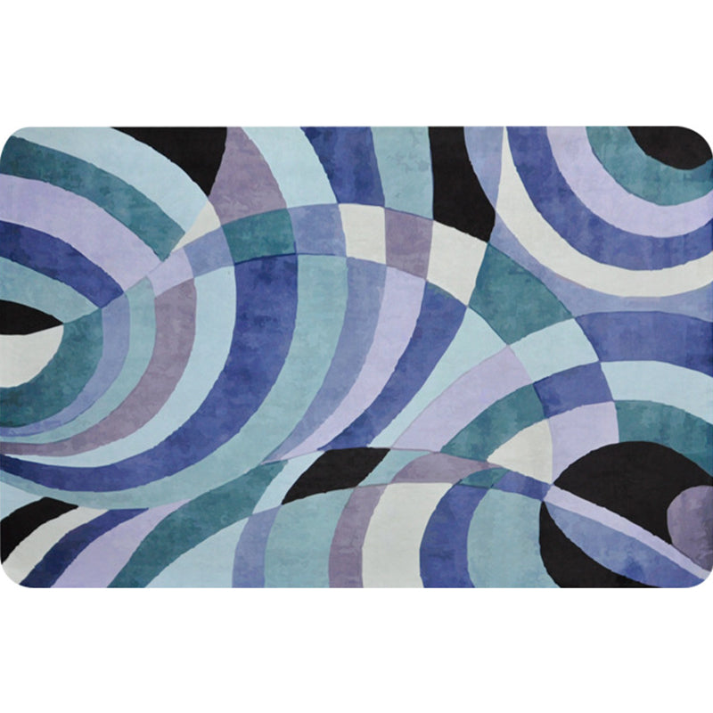 Nordic Abstract Teppich Lila Polyester Waschbar Haustierfreundlich Rutschfester Teppich für das Wohnzimmer