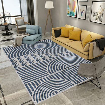Kreativer moderner Teppich Polyester geometrisches und Streifenmuster Teppich waschbar haustierfreundlicher rutschfester Teppich für das Wohnzimmer