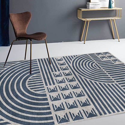 Kreativer moderner Teppich Polyester geometrisches und Streifenmuster Teppich waschbar haustierfreundlicher rutschfester Teppich für das Wohnzimmer