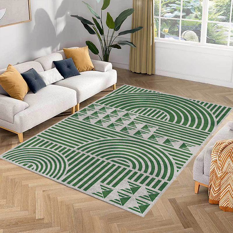 Kreativer moderner Teppich Polyester geometrisches und Streifenmuster Teppich waschbar haustierfreundlicher rutschfester Teppich für das Wohnzimmer