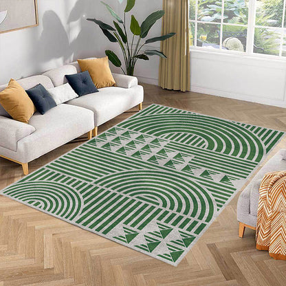 Kreativer moderner Teppich Polyester geometrisches und Streifenmuster Teppich waschbar haustierfreundlicher rutschfester Teppich für das Wohnzimmer