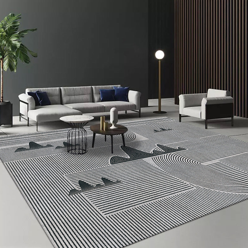 Stylischer Modernismus Teppich Bunt Gestreiftes Muster Teppich Haustierfreundlich Rutschfest Waschbarer Teppich für Dekoration