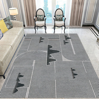 Stylischer Modernismus Teppich Bunt Gestreiftes Muster Teppich Haustierfreundlich Rutschfest Waschbarer Teppich für Dekoration