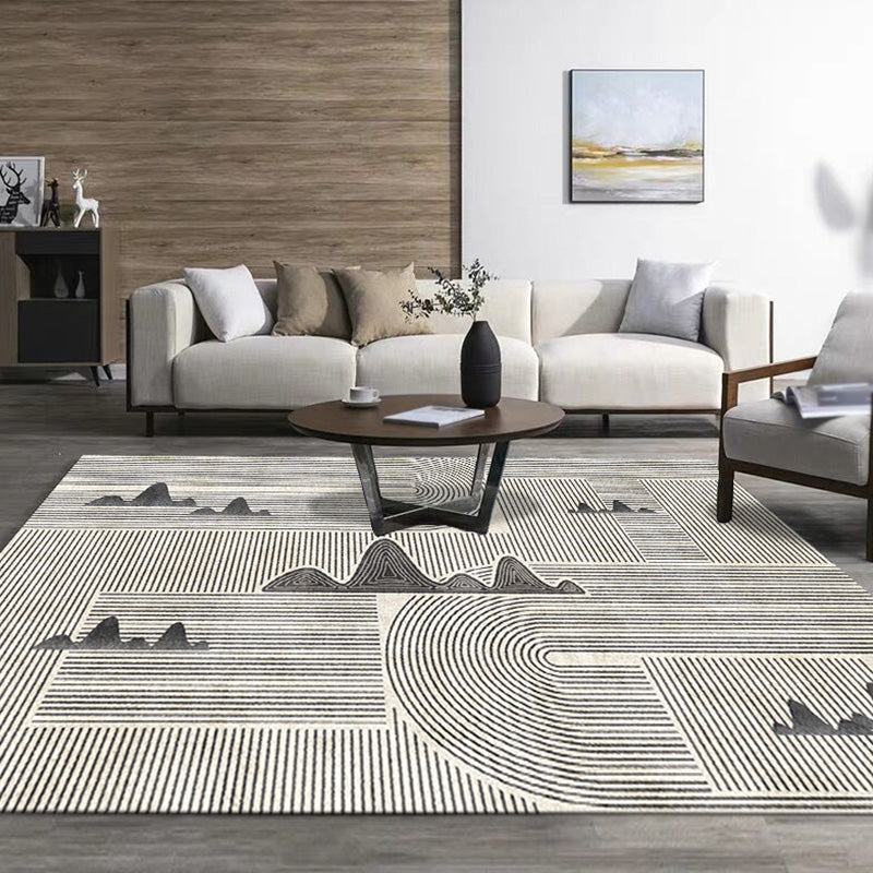 Stylischer Modernismus Teppich Bunt Gestreiftes Muster Teppich Haustierfreundlich Rutschfest Waschbarer Teppich für Dekoration
