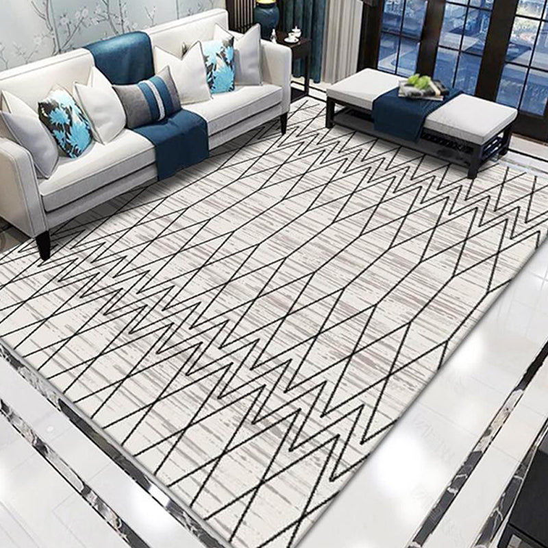 Stylischer Modernismus Teppich Bunt Gestreiftes Muster Teppich Haustierfreundlich Rutschfest Waschbarer Teppich für Dekoration