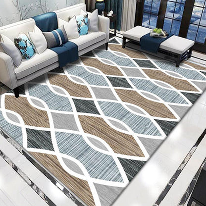 Stylischer Modernismus Teppich Bunt Gestreiftes Muster Teppich Haustierfreundlich Rutschfest Waschbarer Teppich für Dekoration