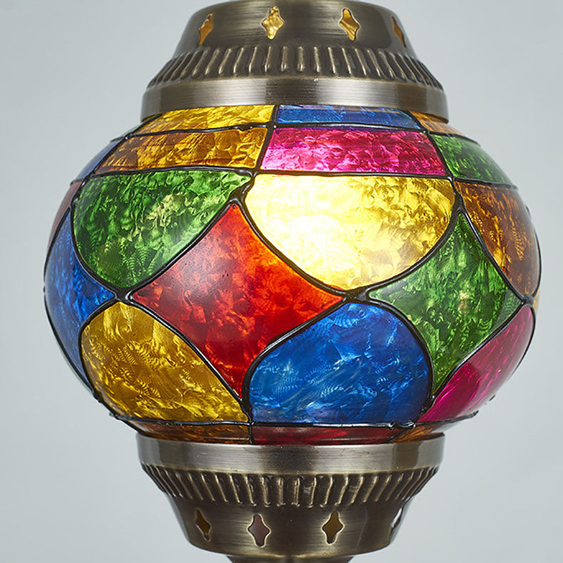 Traditionelle Tiffany romantische ovale Eisen emaillierte 1-lampen Tischlampe für das Schlafzimmer