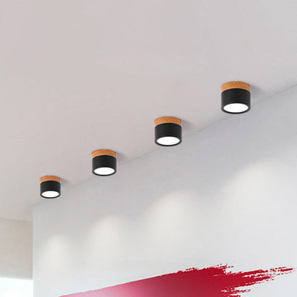 Moderne Macaron Deckenlampe – Kompakte Metall-/Holz-Deckenleuchte für Küche und Bar in Gelb, Heim Zeile und Heim Zeileack