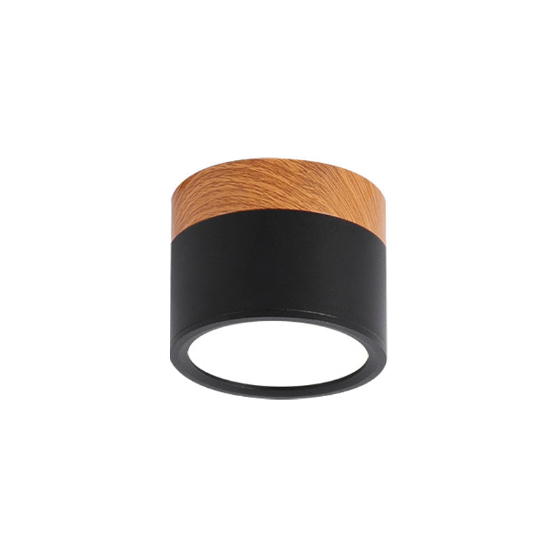 Moderne Macaron Deckenlampe – Kompakte Metall-/Holz-Deckenleuchte für Küche und Bar in Gelb, Heim Zeile und Heim Zeileack