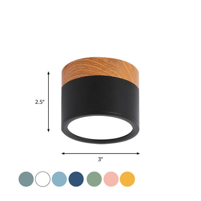 Moderne Macaron Deckenlampe – Kompakte Metall-/Holz-Deckenleuchte für Küche und Bar in Gelb, Heim Zeile und Heim Zeileack