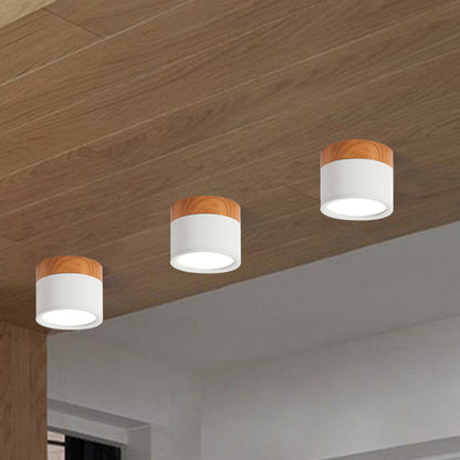 Moderne Macaron Deckenlampe – Kompakte Metall-/Holz-Deckenleuchte für Küche und Bar in Gelb, Heim Zeile und Heim Zeileack