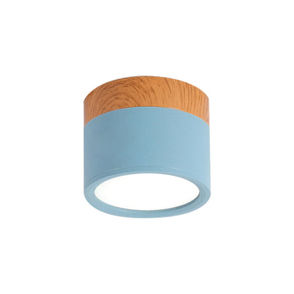 Moderne Macaron Deckenlampe – Kompakte Metall-/Holz-Deckenleuchte für Küche und Bar in Gelb, Heim Zeile und Heim Zeileack