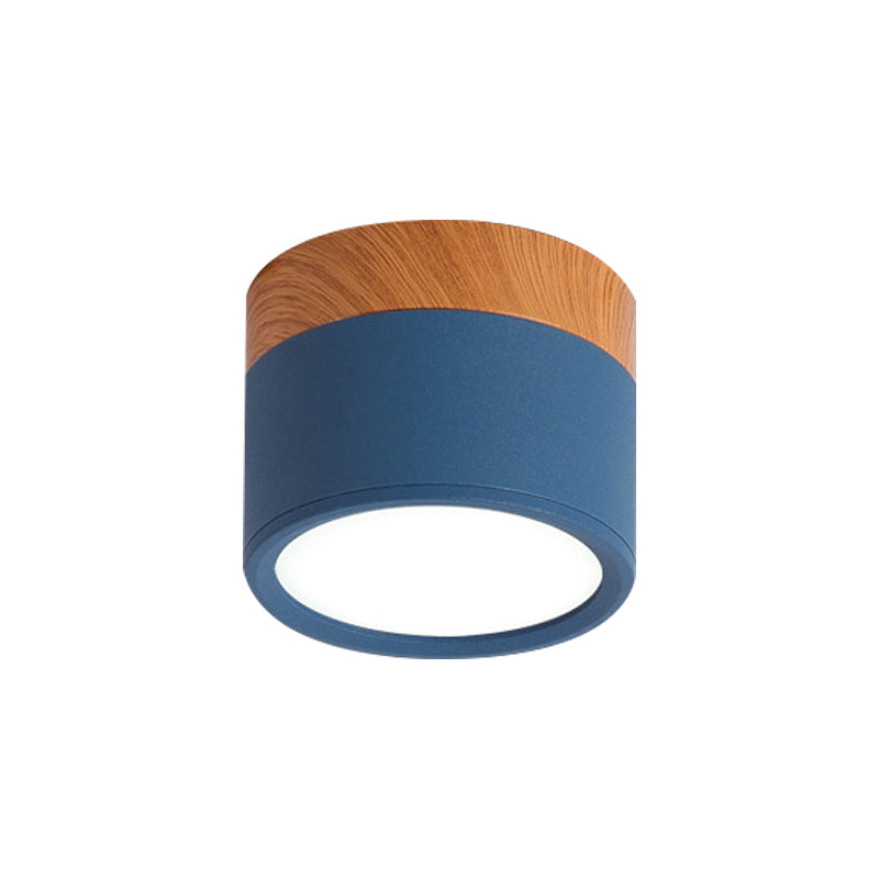 Moderne Macaron Deckenlampe – Kompakte Metall-/Holz-Deckenleuchte für Küche und Bar in Gelb, Heim Zeile und Heim Zeileack